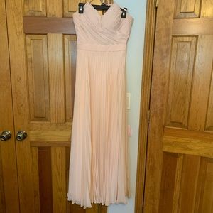 Open lace up back, pleated long gown